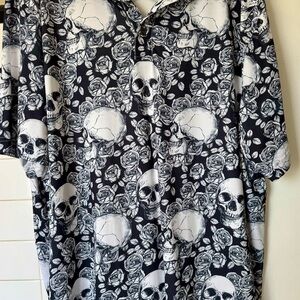 Men's Black Skull Print Shirt